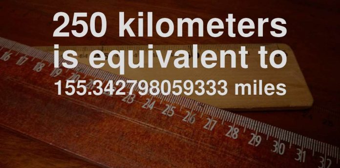 250 km to miles?